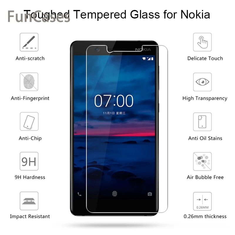 Защитная пленка для экрана телефона Nokia 5 1 Plus 2 3 9H HD прозрачное Взрывобезопасное
