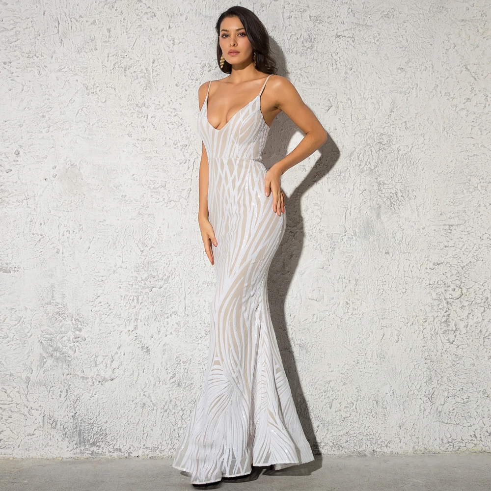 Платье-макси с V-образным вырезом без рукавов | Женская одежда