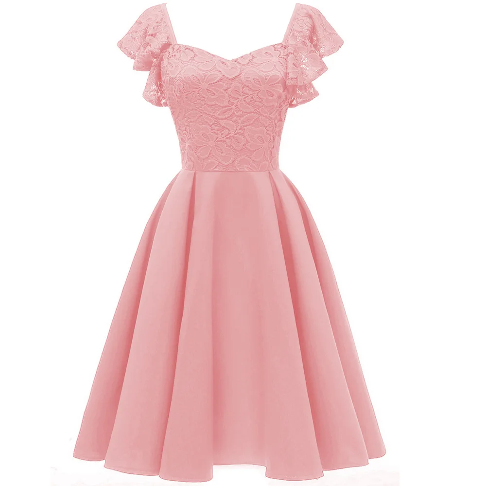 Женское винтажное вечернее платье черное или Розовое Кружевное облегающее с