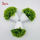 Искусственная трава бонсай, зелень, 3 шт., искусственные растения, домашний декор, ручное украшение для подростков, комнаты, декор для вечеринки, Инди