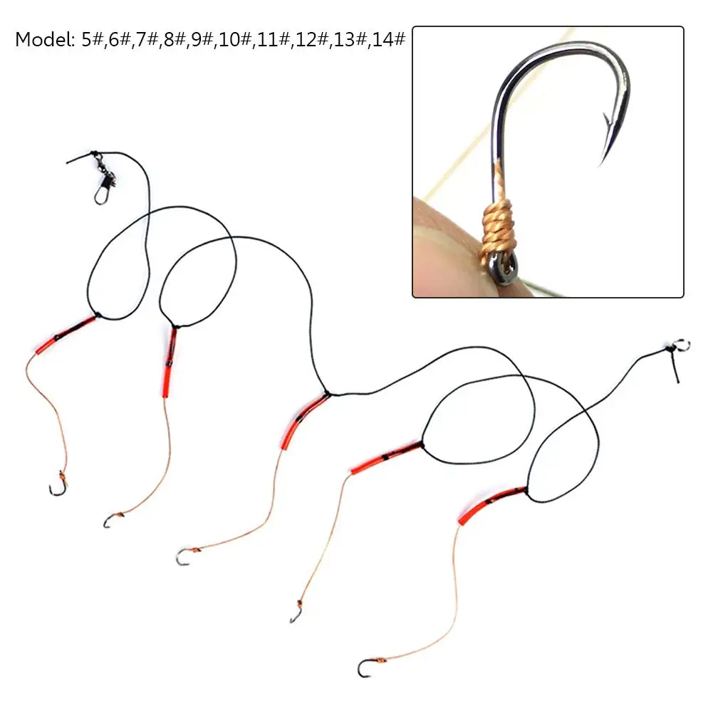 

1pc High Carbon Steel Swivel Fishhooks with 5 Small Hook Rigs Swivel Fishing Tackle Lures Baits String Hook Accessories
