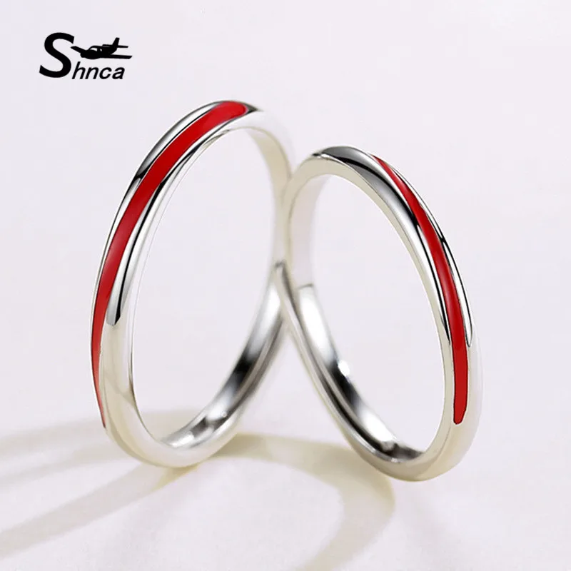 

Новинка 100% Серебро 925 пробы красная капельная глазурь Свадебные парные Открытые Кольца для влюбленных для мужчин женщин мужчин свадебные ю...