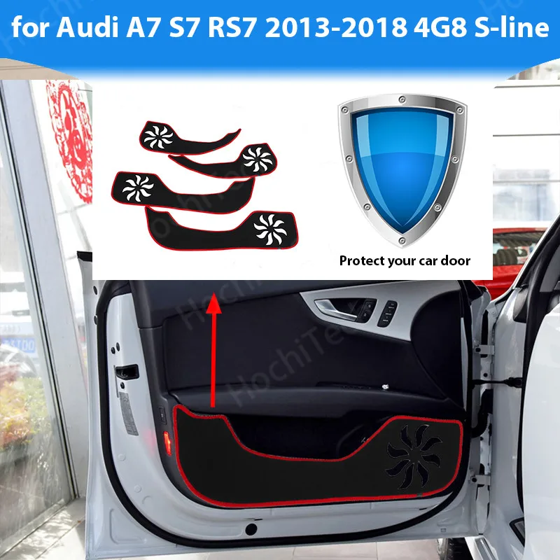 

Protective Mat Side edge cover Accessories Door Inside Guard Car Door Anti Kick Pad Sticker for Audi A7 S7 RS7 2013-2018 S-line