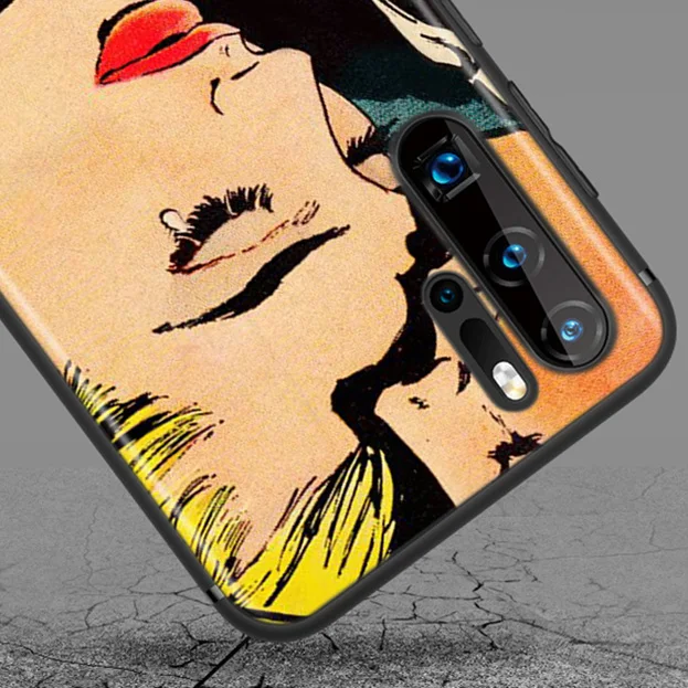 

Urban Girl Sad Kiss For Huawei P50 P40 P30 P20 P10 P9 P8 Lite Mini E 5G Pro Plus Black Phone Case