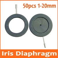 50pcs 1 20mm adjustable iris diaphragm aperture condenser for digital camera microscope concentrator 12pcs leaves