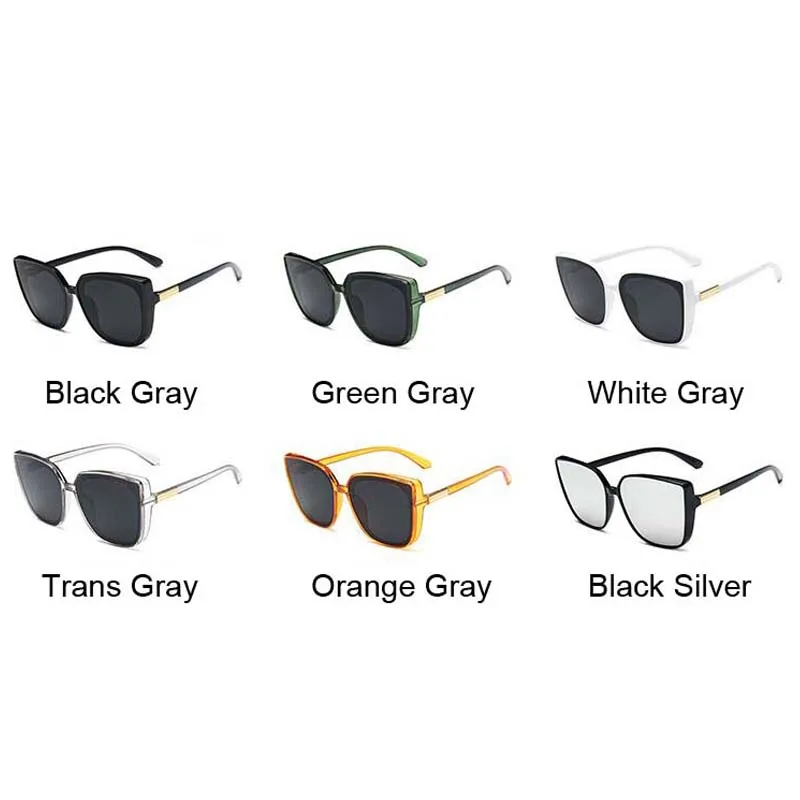 

Brand Designer Eye Sunglasses Women Vintage Black Mirror Sun Glasses For Women Fashion Big Frame Cool Sexy Female