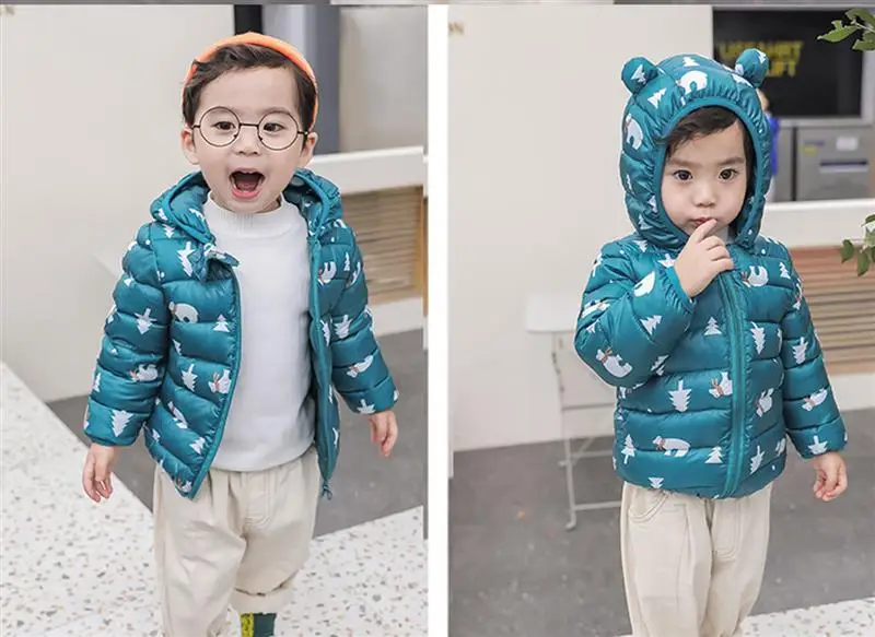 Зимняя верхняя одежда для маленьких мальчиков и девочек милая хлопковая на