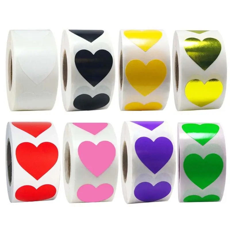 Наклейки в форме сердца 500 шт./рулон наклейки для скрапбукинга подарочная