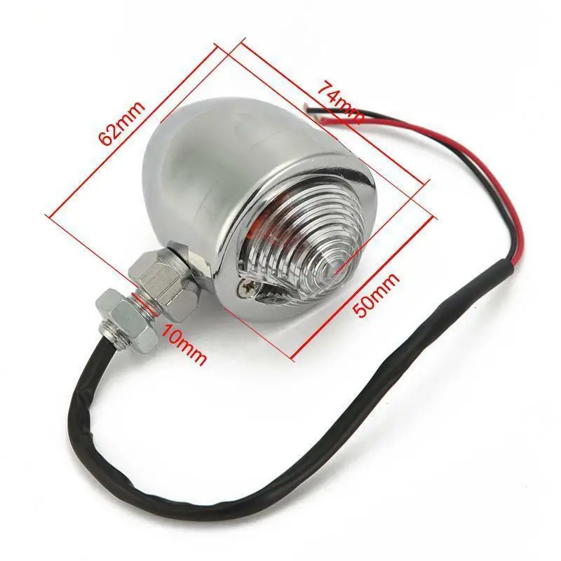 

2x Chrome Universal Bullet Motorcycle Turn Signal Indicator Amber Blinker Lights