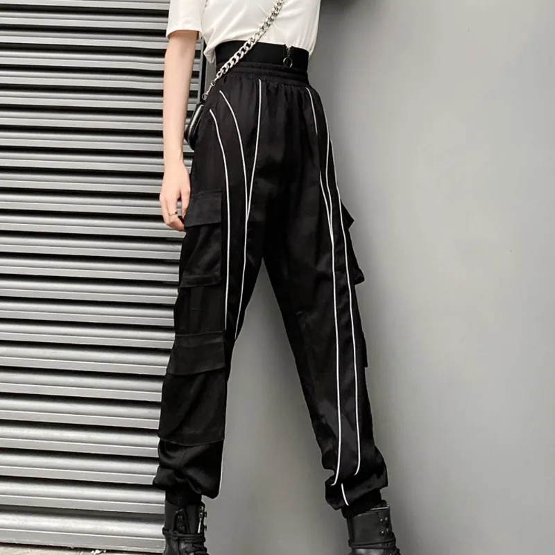 Женские Светоотражающие брюки-карго Y Demo Techwear с высокой талией модная одежда 2020 |