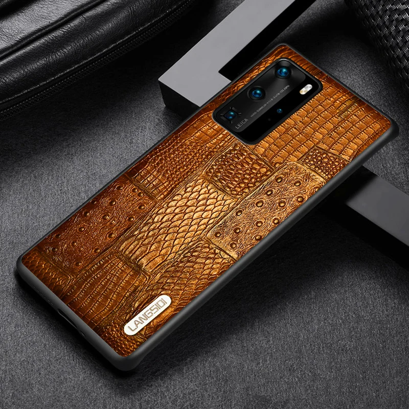 Брендовый чехол LANGSIDI для HUAWEI P40 PRO P30 LITE p20 MATE 20 роскошный кожаный estuche nova 5t Honor 30 pro lite