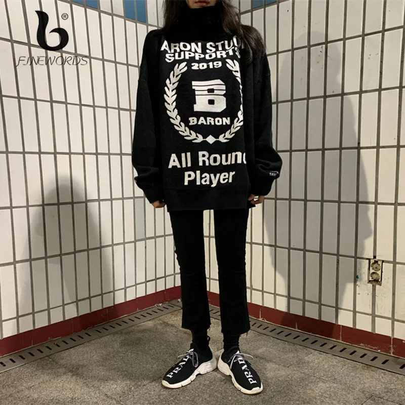 Джинсы клеш FINEWORDS в Корейском стиле шикарные повседневные узкие черные