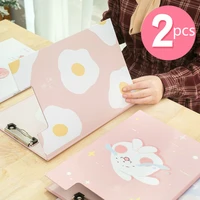 2pcsset cartoon a4 flip clip student cute paper clipboard folder pad for office supply writing clipboard stationery school new