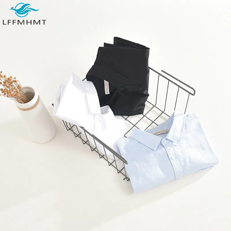 Рубашка мужская с короткими рукавами и карманами модная блуза из хлопка льна