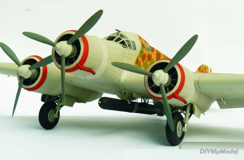 DIYMyModeI-rompecabezas italiano de sparrow hawk, modelo de papel de bombardero mediano, bricolaje, artesanal, hecho a mano juguete, accesorios de pel&iacute;cula, sm.79-1