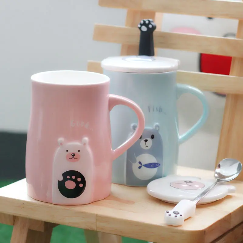 Мультяшная керамическая чашка кофейная семейная для пар праздничные подарочные