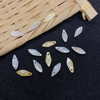 2pcs natural sea shell pendant bamboo leaf shell pendant crafts loose bead necklace earrings jewelry making diy supplies 5x14mm