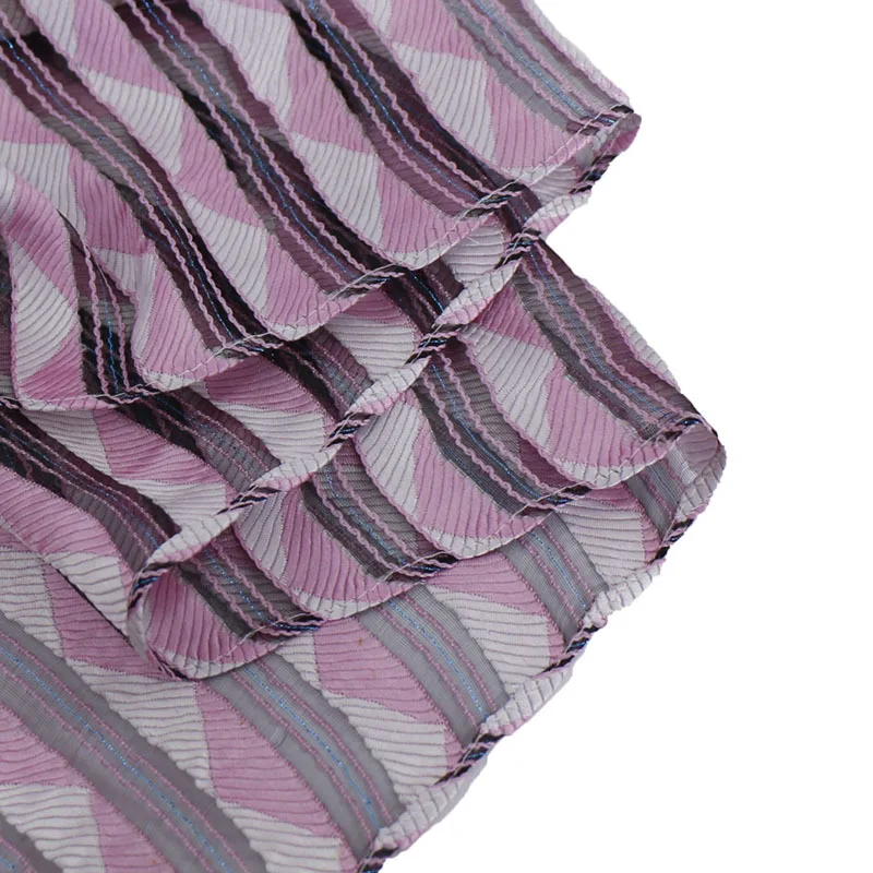 

JTVOVO RUNMEIFA 2021 New Muslim Women Organza Thin Veil Hijab Striped Print Scarf Shawl Headscarf bimba y lola Turban Femme Caps