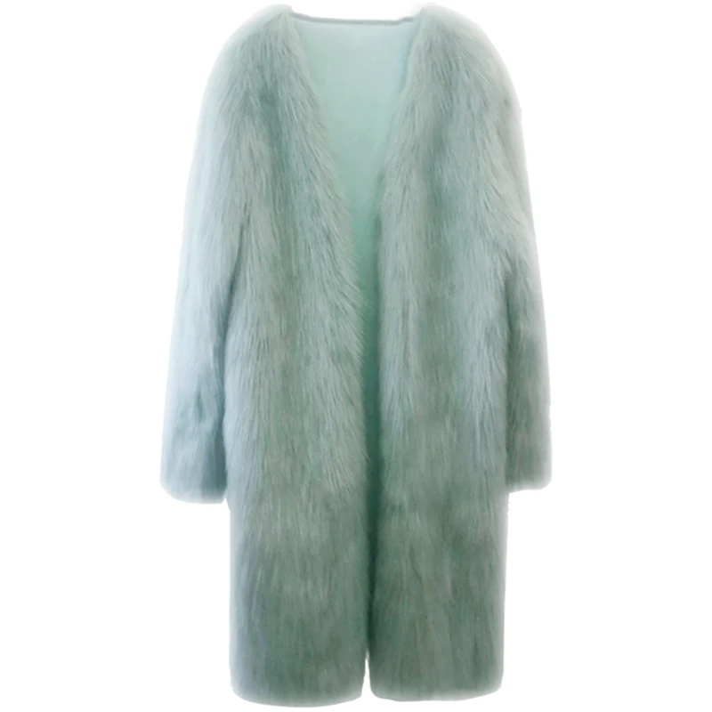 

Luck A 2020 winter new mink fur coat female high quality long loose plush fur coat woman warm fox fur grass coat