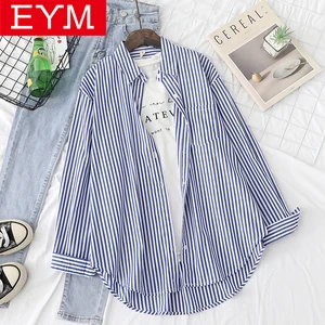 Женская блузка в полоску, с длинным рукавом, осень 2020