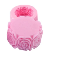 rose flower silicone candle mold soap resin clay molds 3d handmade craft fondant chocolate candy cake decorating tools moulds