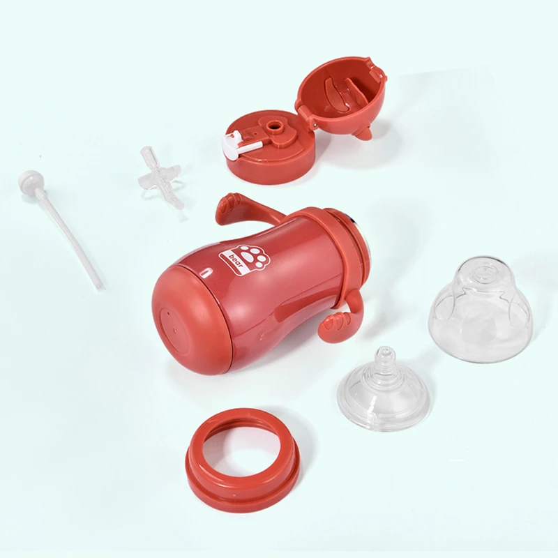 280 мл бутылки младенца Нержавеющая сталь бутылочка для кормления 2-в-1 ниппель