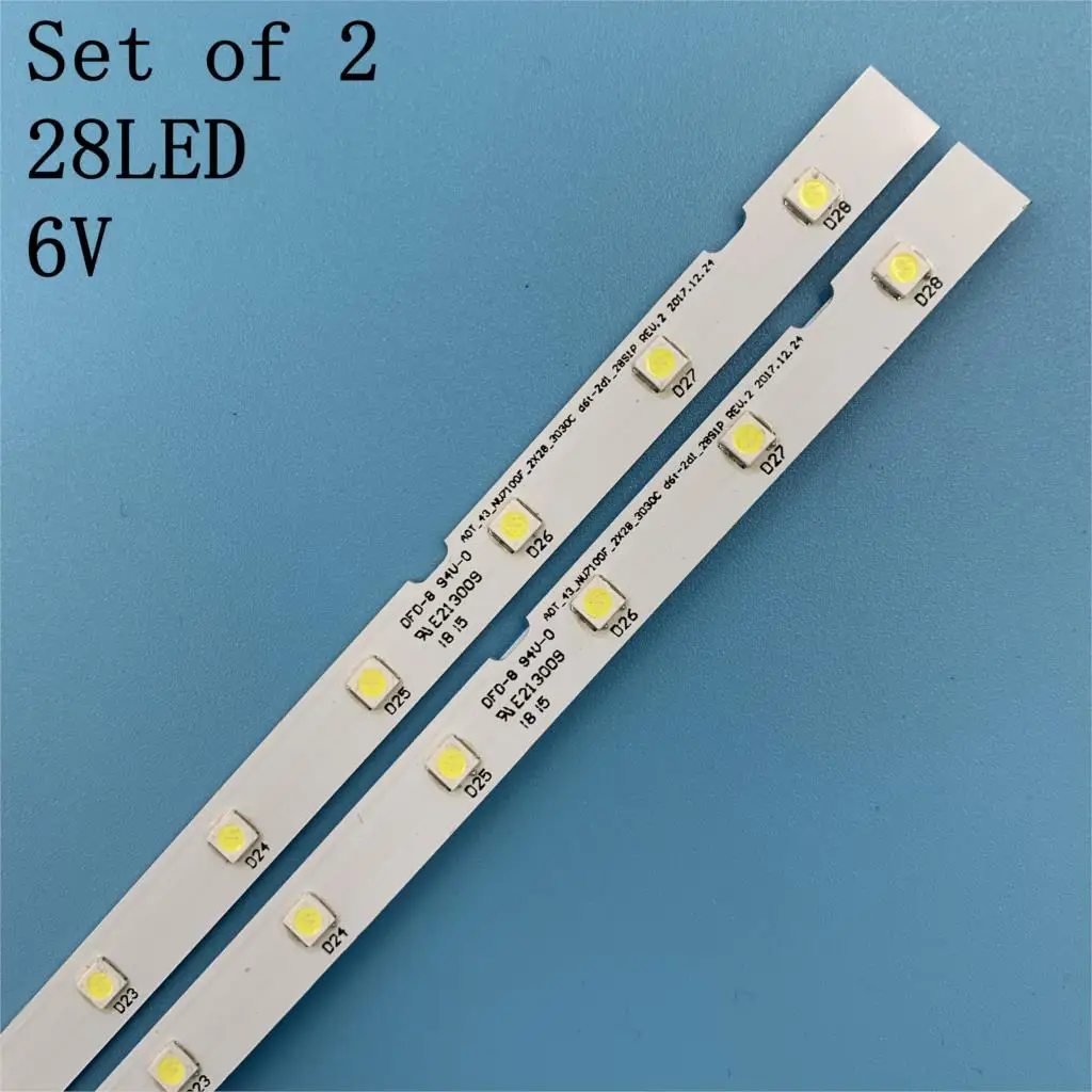Новая светодиодная лента для подсветки Samsung UE43NU7100U aot_43 _ nu7100f UE43NU7120U UE43NU7170U 2 шт.