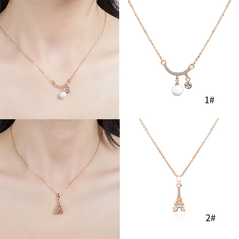 Женское колье с подвеской в форме сердца элегантная цепочка из розового золота