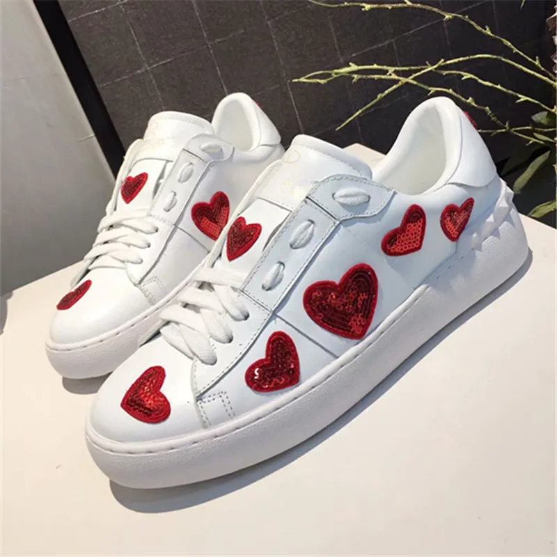 Эспадрильи; женские кроссовки; женская обувь на шнуровке; chaussures femme; повседневная женская обувь на низком каблуке; Zapatos De Mujer; Женская обувь в форме сердца - Цвет: AS SHOW