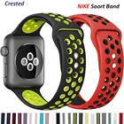 Silicone Strap For Apple Watch band 44mm 40mm 38mm 42mm Breathable wrist belt Sport bracelet iWatch serie 5 4 3 se 6 4244 mm