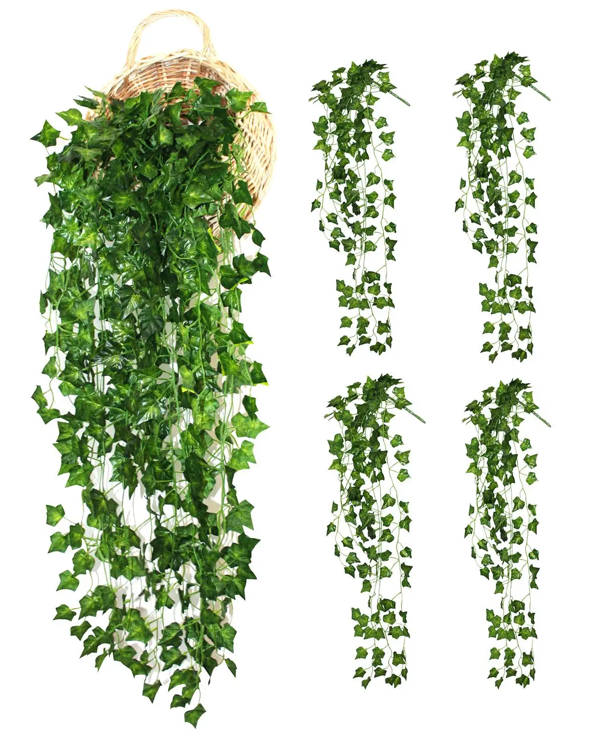 

Free Shipping 4 Bunchs Ivy Leaves Home Garden Wall Decoration Outdoor Atificial Vines Fake Hanging Vine Plant Leaves Garland