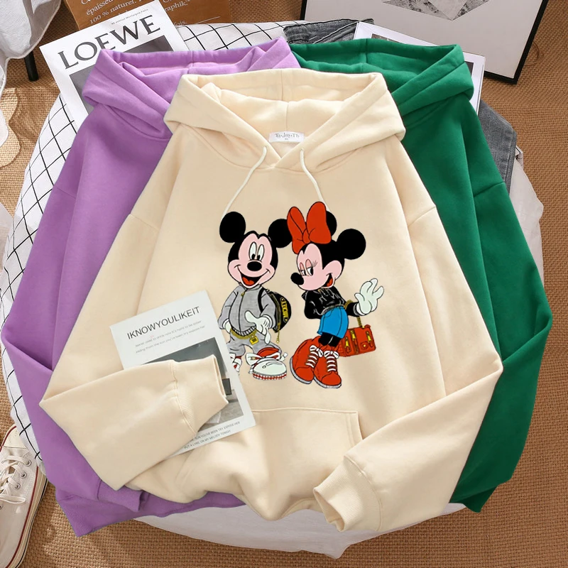 Повседневная Женская толстовка в стиле Харадзюку с изображением Диснея Микки