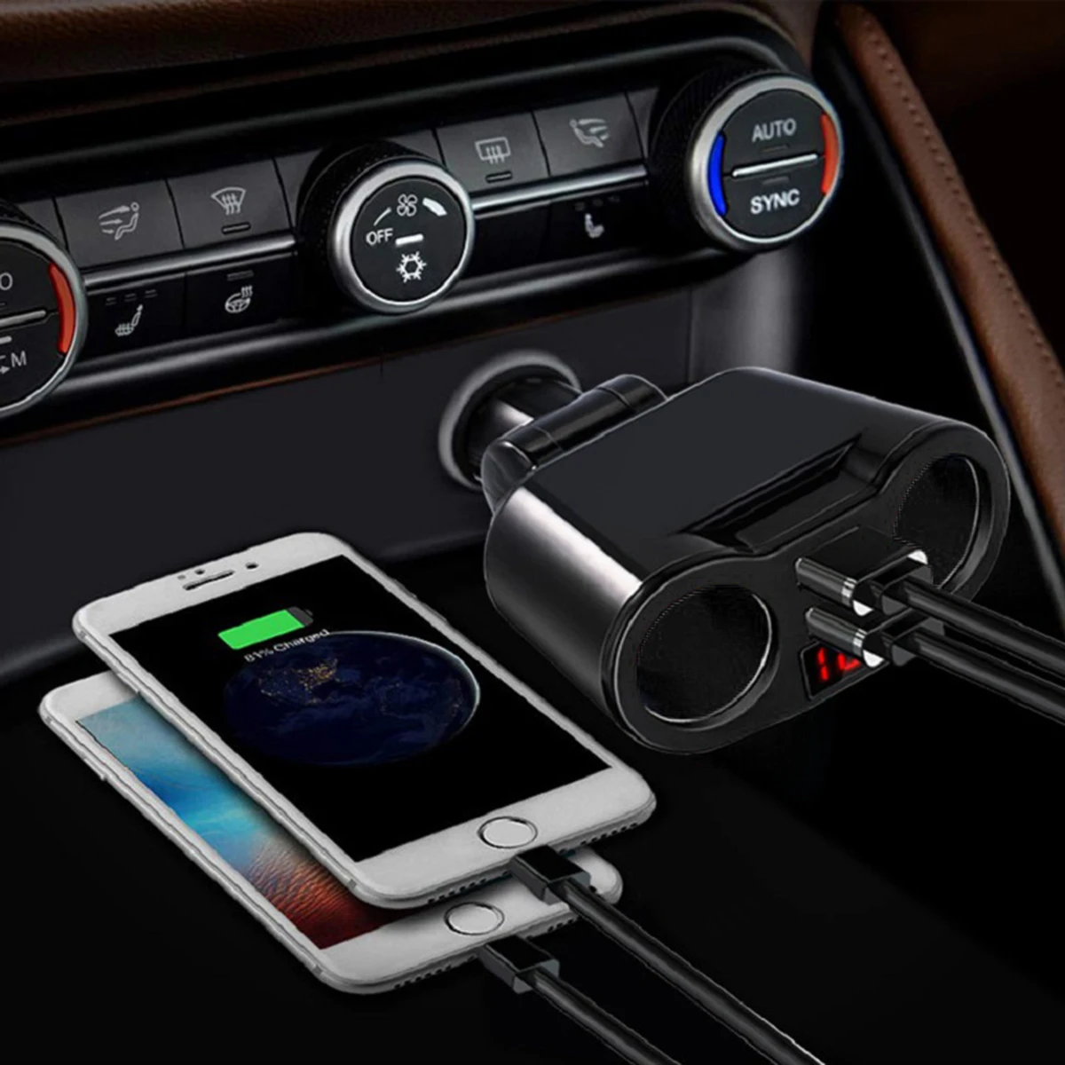 

Dual USB Charger 2-Way Car Cigarette Lighter Socket Splitter Adapter DC 5V 3.1A