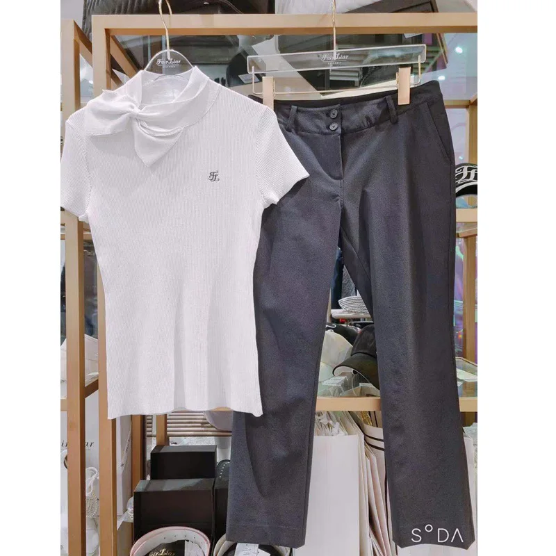 

FL Women's Pearl Buckle Cropped Pants Golf Women's Pants