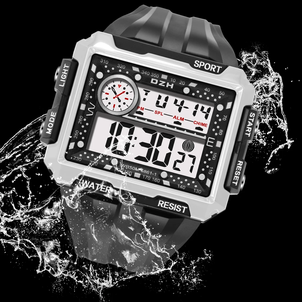 LED Digital Watches Mens Luxury Brand Fashion Men's Sports Watch Waterproof Large Dial Alarm Wristwatch Male reloj deportivo New