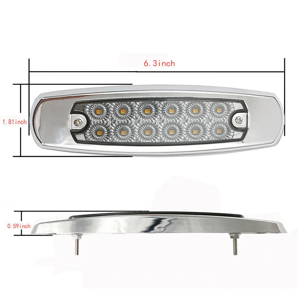 

For Peterbilt Side Marker Lights RV 160mm X 45mm X 10mm 12 LED Trailer