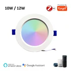 Потолочный светильник Tuya Zigbee, 110 В, 220 В, RGB + CCT, 10 Вт, 12 Вт, дистанционное управление через приложение