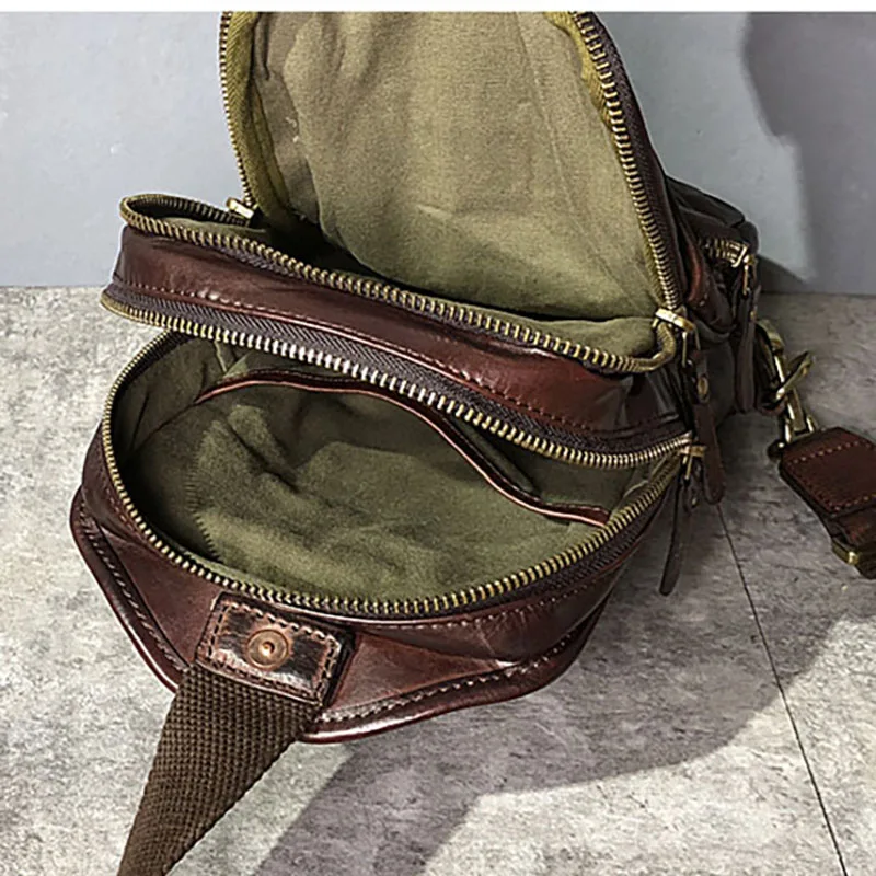 Мужские кожаные сумки ручной работы AETOO модные нагрудные кожаная плиссированная