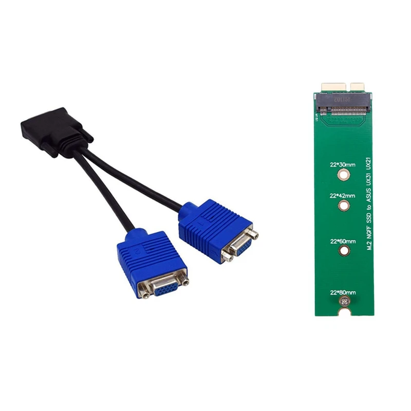 

1 шт., адаптер-разветвитель для двух разъемов Vga и 1 шт. M.2 Ngff Ssd на 18-контактную карту адаптера