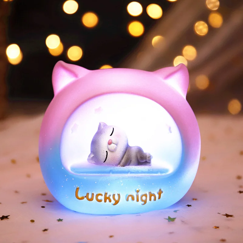 

2021 новая сделка мультяшный светильник ing Cat Спальня прикроватный светодиодный ночсветильник детский подарок для малышей