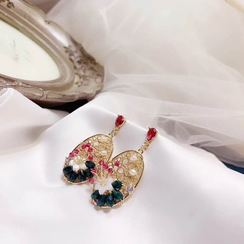 DMED060075 Pearl Earrings Silver 925 Jewelry Chinese Style Crystal Material 2-3mm Studs For Women | Украшения и аксессуары