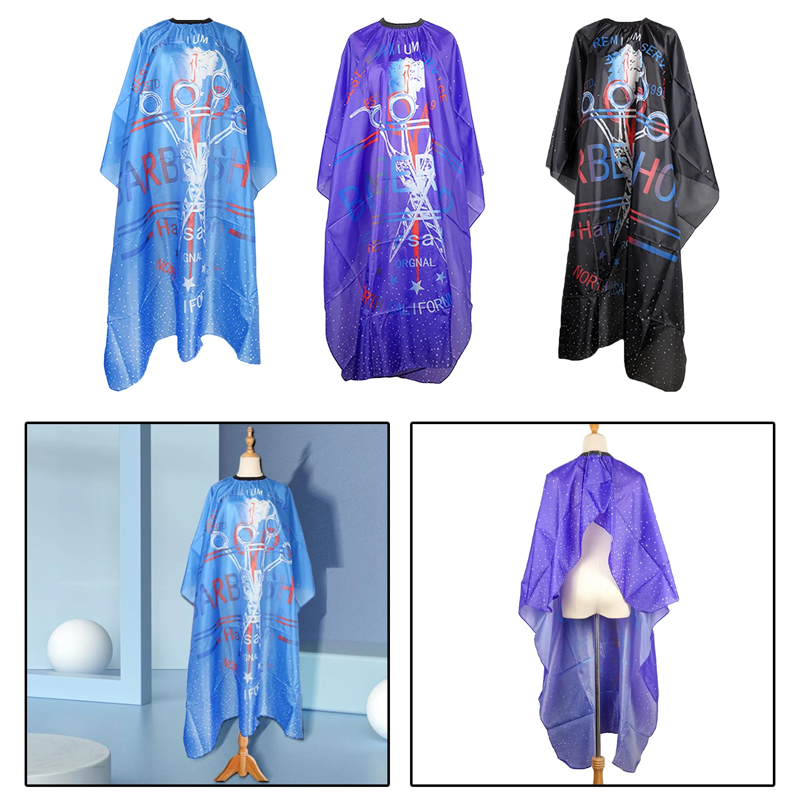 

Hair Styling Cape Haircuting 55" x 63" Hair Beard Hairdressing Cape Salon Barber Cape Hair Cutting Accessories Barber Gown