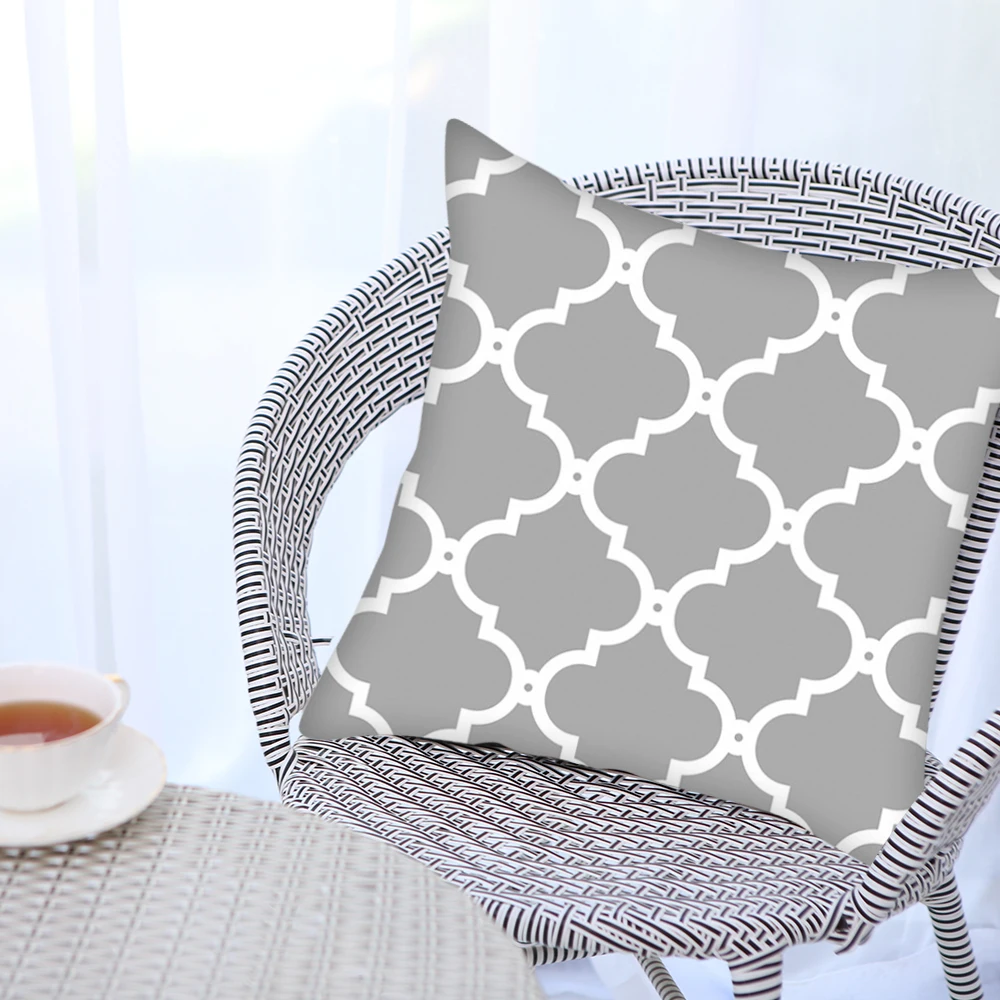 4 шт./компл. НОВЫЕ геометрические принты наволочки для подушек серая Талия