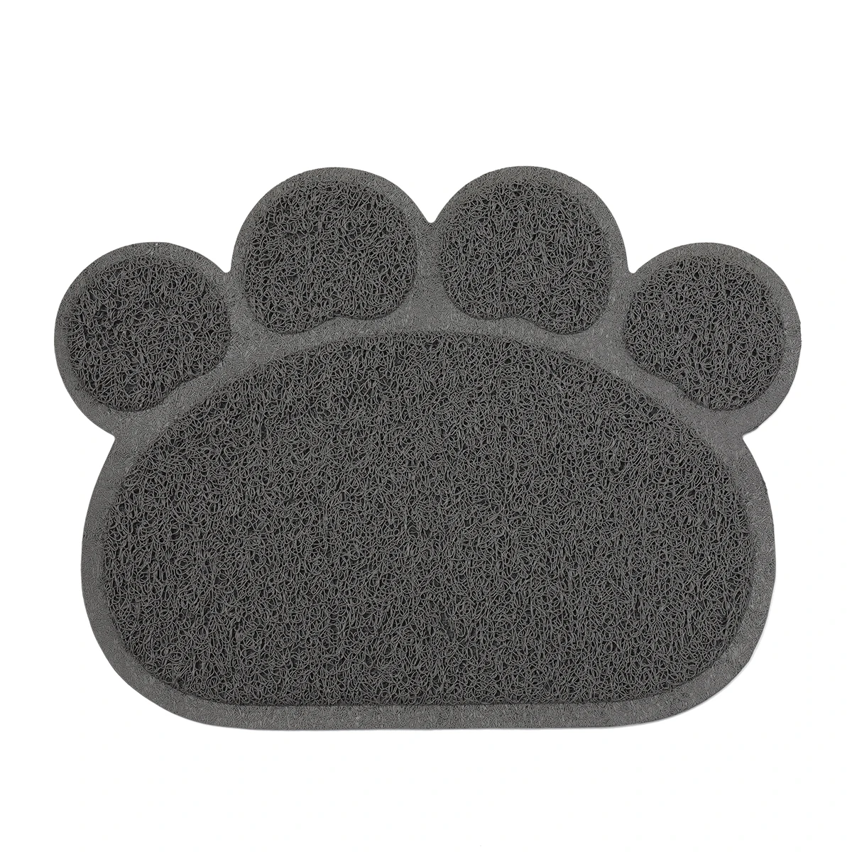 

UEETEK Cat Litter Mat Non-slip Pet Paw Shape Mat Pet Dog Cat Puppy Kitten Dish Bowl Food Water Placemat Mat 30*40cm (Grey)