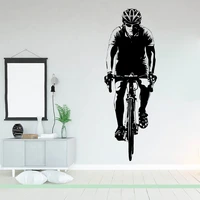 cycling sport wall decal cyclist bicyclist bicycle boy wall sticker vinyl for boys dorm bedroom decoration accessories x361