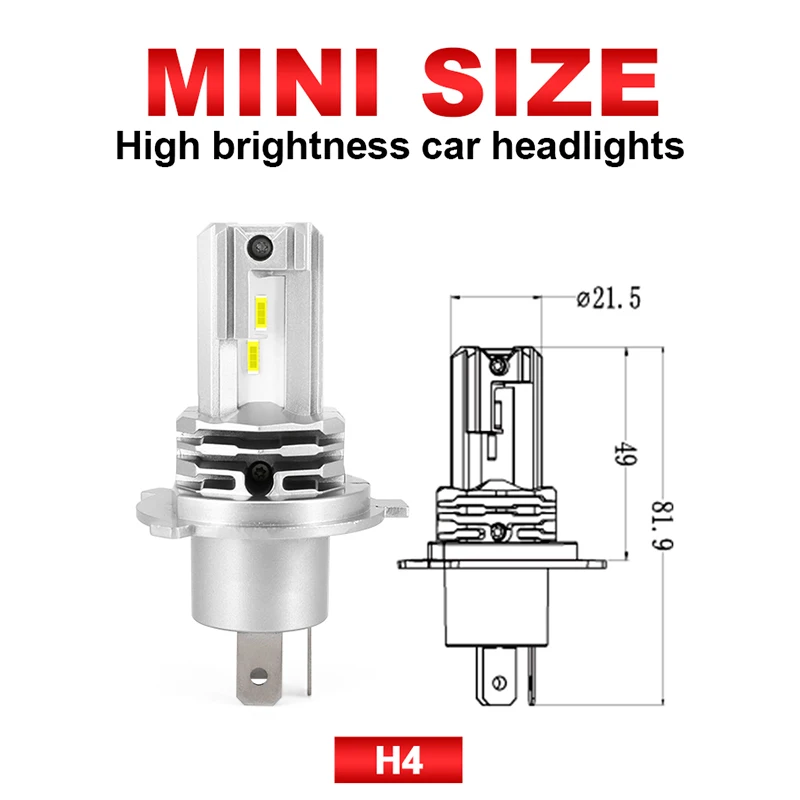 Светодиодные лампы HLXG для автомобильных фар H4 CSP 12 В 6000 К лм|Передние LED-фары авто| |