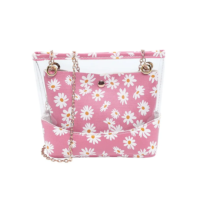 

Transparent Jelly Bag Female 2021 New Fashion Trend Chain Bag Ins Female Bag Shoulder Bag Mother-in-law Chrysanthemum Bag