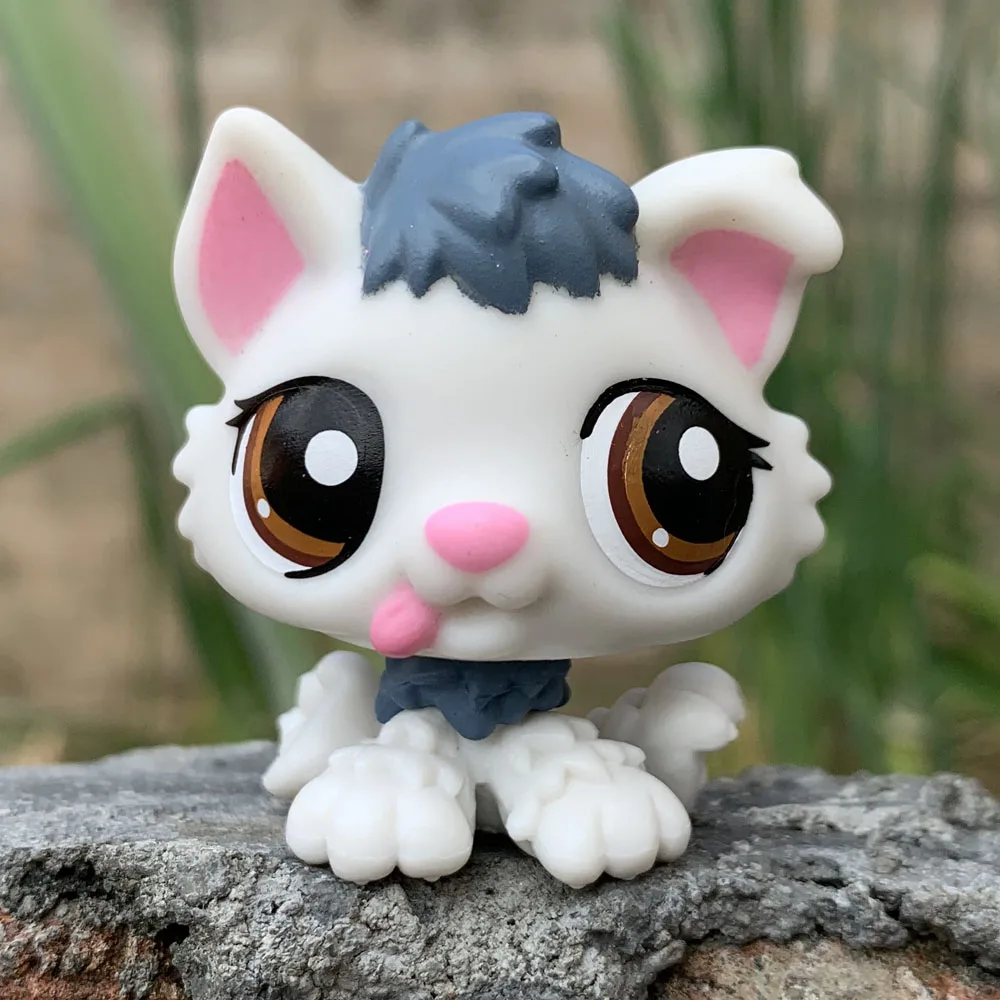 

LPS CAT Rare animal Littlest pet shop Bobble head toys puppy dog toys #2439 white dog with yellow eyes