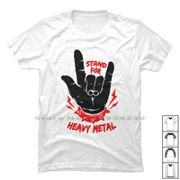 stand up heavy metal t shirt 100 cotton heavy metal stand up popular stand music metal heavy tan up st me music