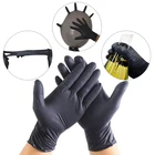 100 шт.корт. Нитриловые перчатки, Черные Водонепроницаемые гипоаллергенные одноразовые защитные перчатки для работы, нитриловые перчатки, быстрая доставка